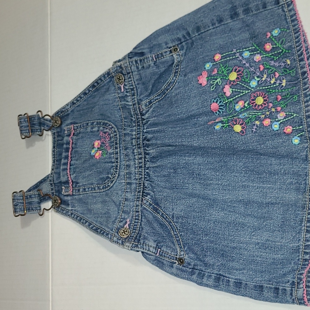 OshKosh Denim  Jumper / Dress, 24 mo, Adjustable straps,  really cute embroidery